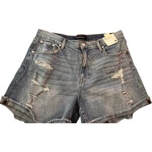Aeropostale Stretch Mom Shorts, 3.5" Inseam, Blue Denim, Plus Size 16, NWT